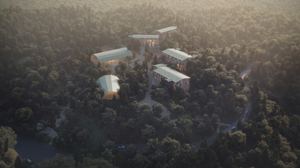 Rokko Mountain Site render for NLCS Kobe Senior School Campus Opening in 2027