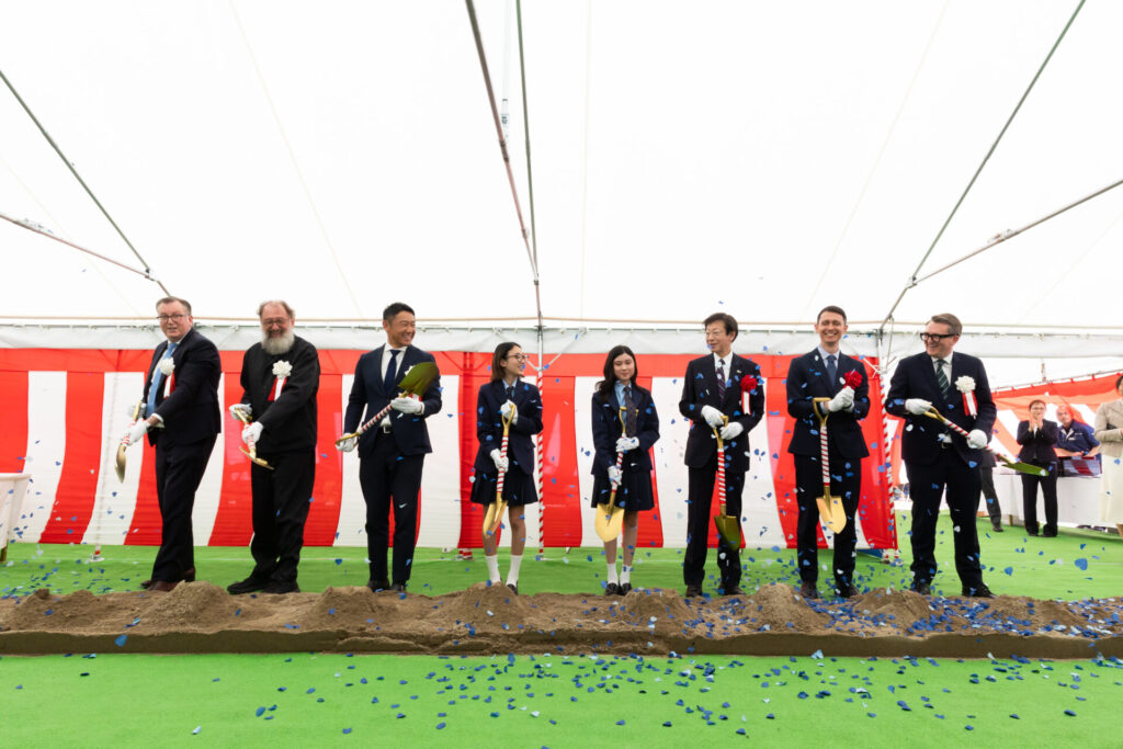 Participants make first steps for groundbreaking ceremony at NLCS Kobe for the Rokko Mountain site